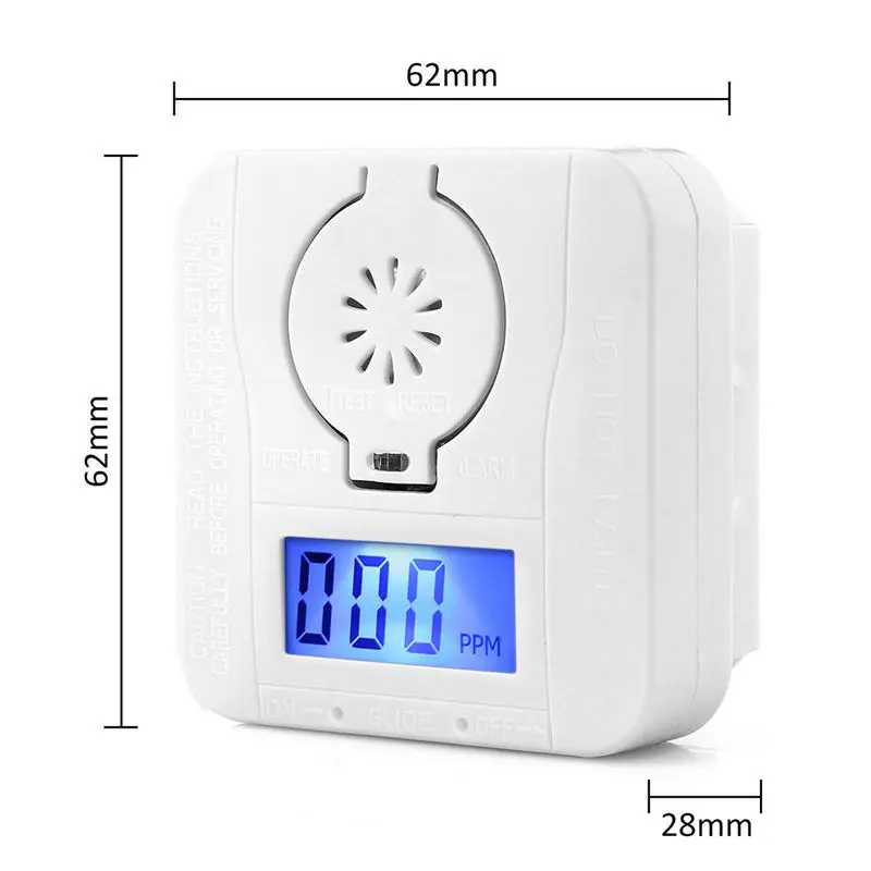 

Co Carbon Monoxide Smoke Detector Alarm Poisoning Gas Warning Sensor Security Poisoning Alarm Lcd Photoelectric Detectors