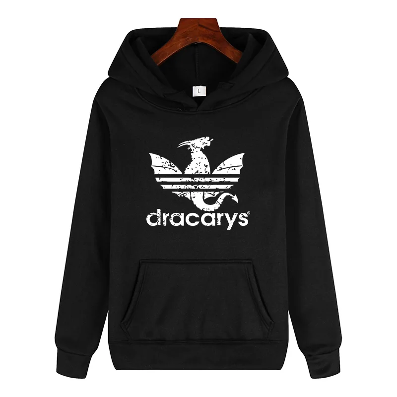 

Dracarys2019 new retro wind hoodie power game Daenerys Drogon Fire print hooded sweatshirt men and women pullover pullover