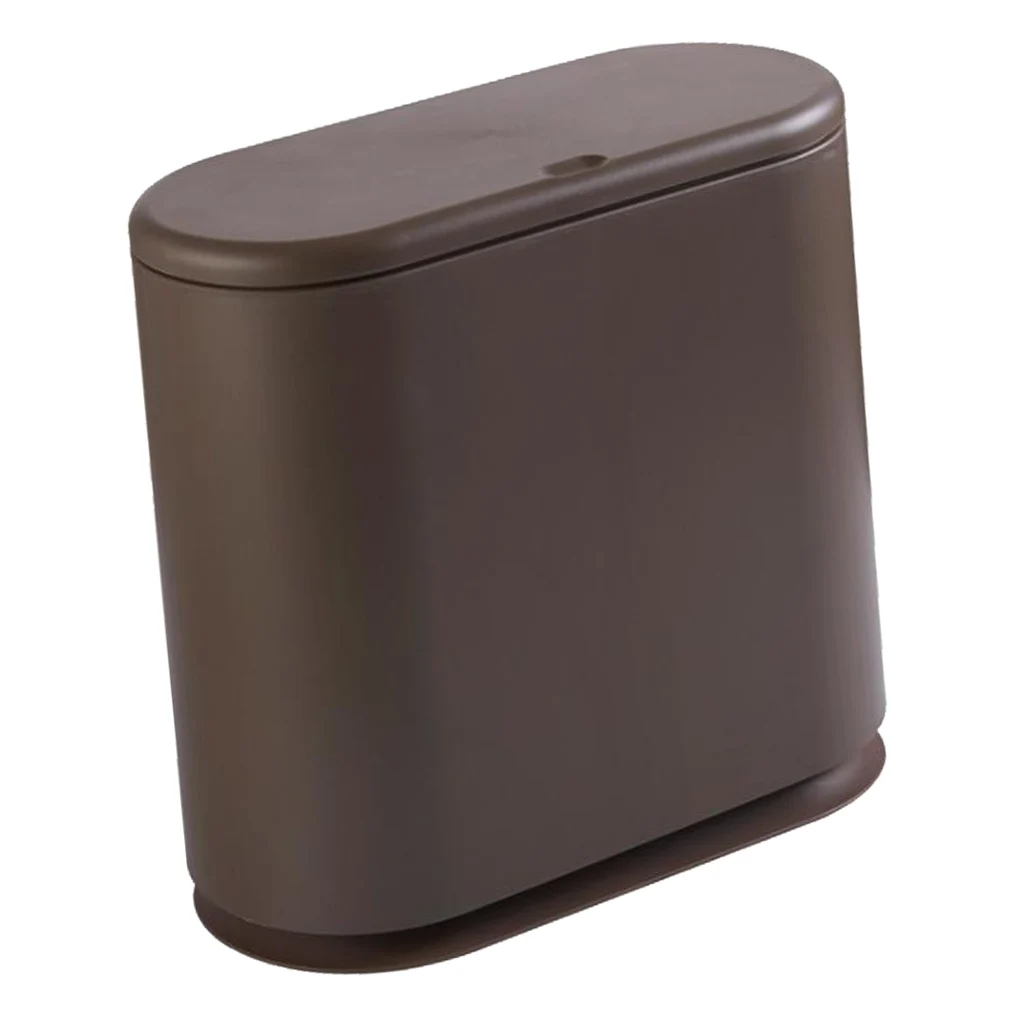 Modern Fashion White Flip Lid Trash Can Double Garbage Bag Holder Waste Bin