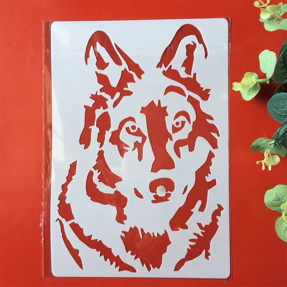 

A4 Wolf DIY Layering Stencils Painting Scrapbook Coloring Embossing Album Decorative Paper Card Template