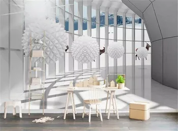 

Custom Any Size 3D Mural Wallpaper 3d Ball Corridor Building Space Landscape TV Background Wall Decoration Mural Wallpape