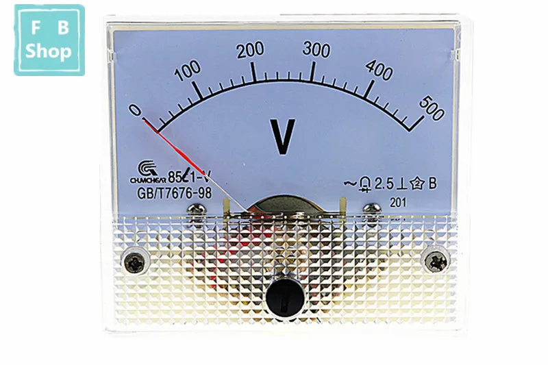 500V 1 шт. 85L1-V 75V 100V 150V 200V 250V 300V 400V 450V 500V AC Аналоговый вольтметр Панель измеритель напряжения 64*56 мм - Цвет: 500V