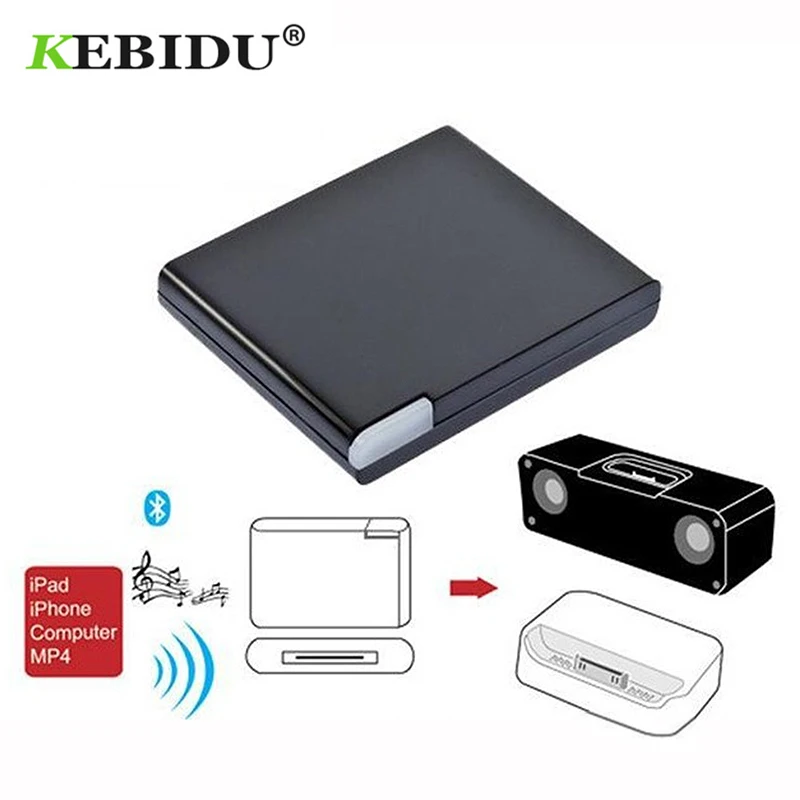 

kebidu Bluetooth A2DP Music Audio 30 Pin Receiver Adapter for iPod iPhone iPad Speaker Audio Music Receiver Black Wholesale