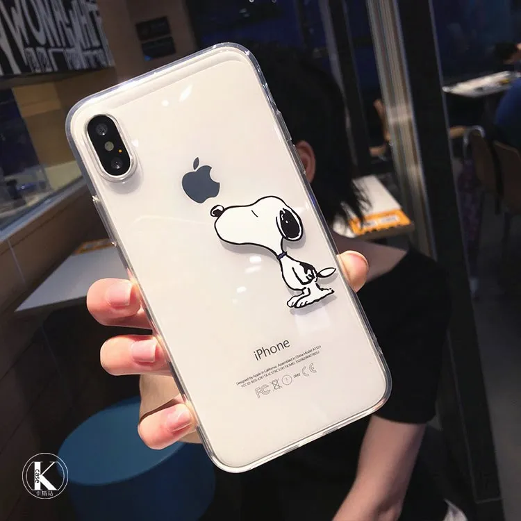 Мягкий прозрачный чехол из ТПУ с милым щенком для iPhone 11 Pro Max X XS XR 6 6S 7 8 Plus - Цвет: 2