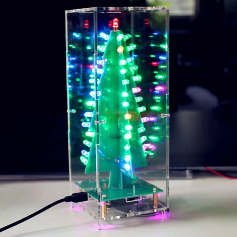 

Christmas Tree With MP3 Function Colorful RGB LED Flash Kit With Transparent Cover DIY Led Night Light