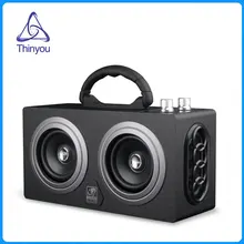 Thinyou Wooden Wireless AUX Bluetooth Box Speaker 10W *2 Mini Portable Dual Loudspeakers Outdoor Speakers PC altavoz