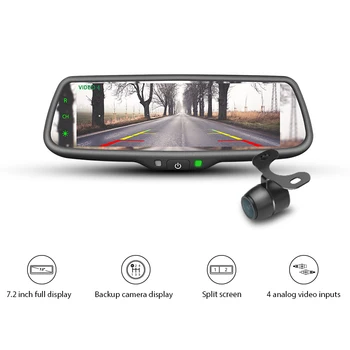 

Germid FK-073A-4W Full display mirror with 4 ways video input, left/right/front/rear view display special for vans, trucks.