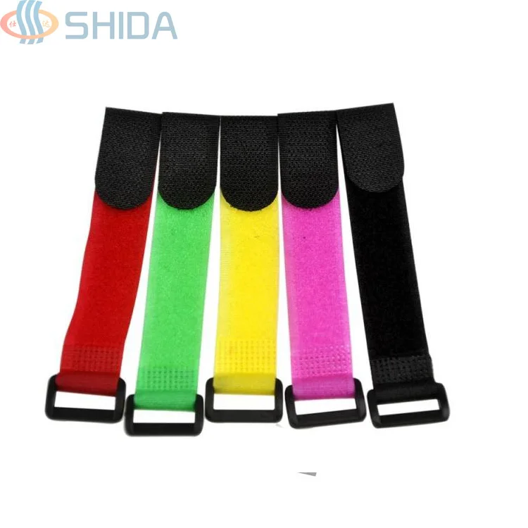 

50 pcs 20 x 150 MM Nylon Wire Organizer Cable Ties Reusable Straps Hook Loop Magic Tapes with Plastic Buckle for Wire Management