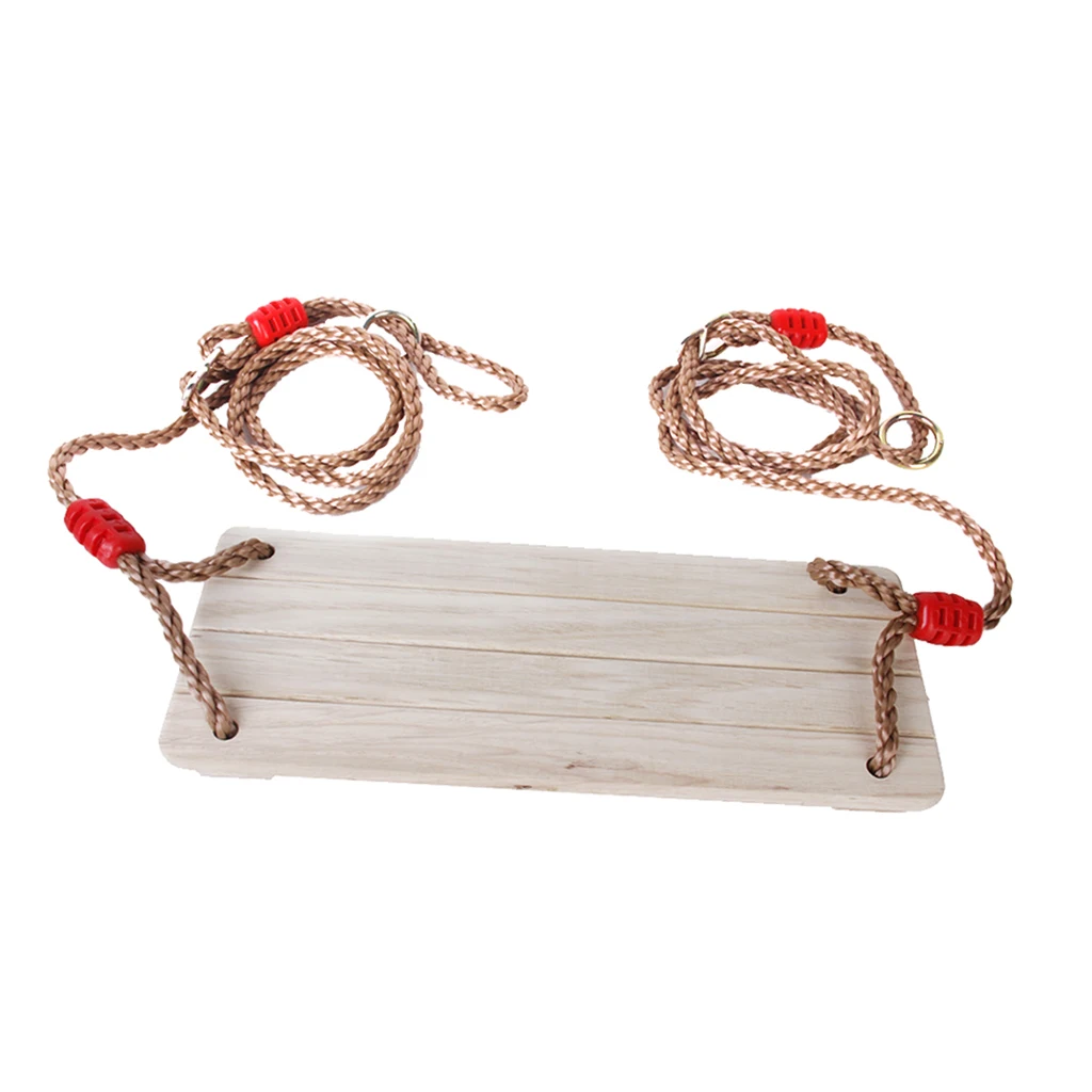 Birch Wooden Indoor Outdoor Swing Seat with Adjustable Rope Kids Garden Swing Playing Toys
