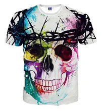 Alisister Harajuku стиль цветы череп футболка женщины/мужчины Crewneck печати 3d футболка мода галстук-краситель футболки смешные футболки