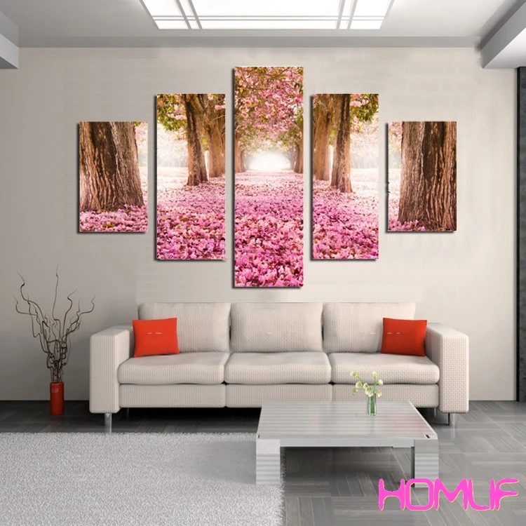 

diamond painting stitch Beautiful Pink Flower Tree Landscape diamond embroidery beadwork diamond mosaic rhinestones pictures