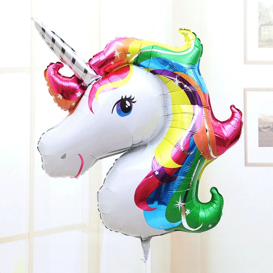 

1PC Cartoon Rainbow Unicorn Aluminum Foil Balloons Little Pony Helium Balloon Birthday Wedding Party Decoration Kids Toy