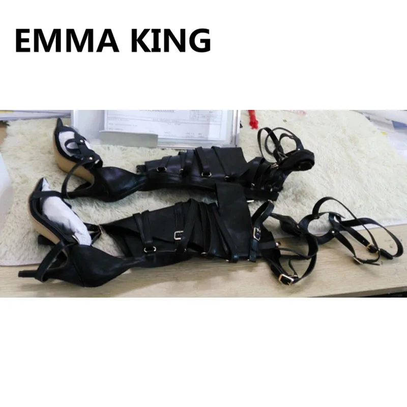 Sirror/пикантные Серебристые сандалии-гладиаторы выше колена с пряжкой; женские летние ботинки; обувь на высоком каблуке с открытым носком и вырезами; женские босоножки - Цвет: as shown in picture