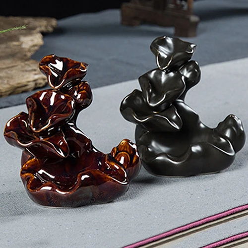 Mini Chinese Style Incense Holder Mountain Stream Ceramic Incense Burner Censer