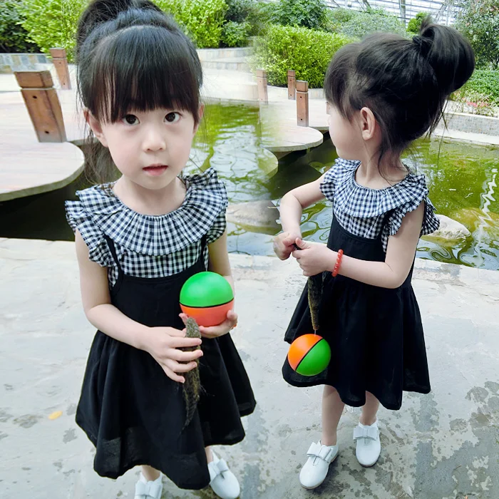 

Children's Clothing Dresses 2016 Girls Summer Plaid Shirt with Shoulder-Straps Two-Piece Suit a 1234-year-old children Dresses