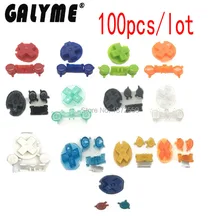 100 шт./партия, многоцветные пластиковые кнопки включения питания, брелоки, подходят для Gameboy, цветные кнопки, D колодки A B кнопки