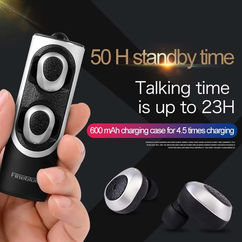 

HV-336 PRO Bluetooth twin Earphones V5.0 In-Ear Control Life Battery Headset with Charging Base Twins Earphones With Mic Earbuds