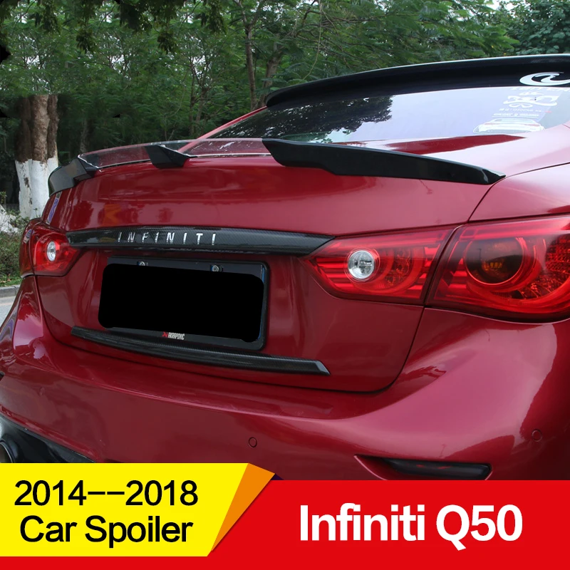 Применение для Infiniti Q50 спойлер 15 16 17 18 лет задний Багажник крыло губ Разделение трех сегментов аксессуары автомобиля ремонт углеродного волокна