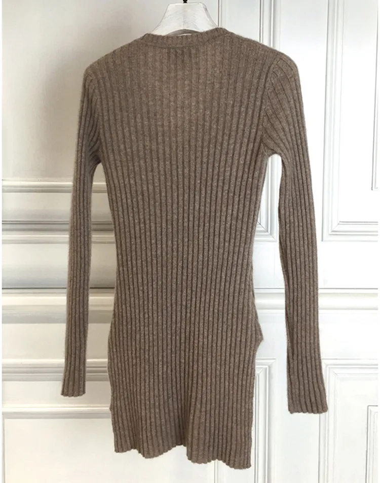 Козья кашемировая шерсть вязаный женский свитер Костюмы средней длины Vneck пуловер широкие брюки комплект Европейский размер S/M/L/XL Розничная по индивидуальному заказу