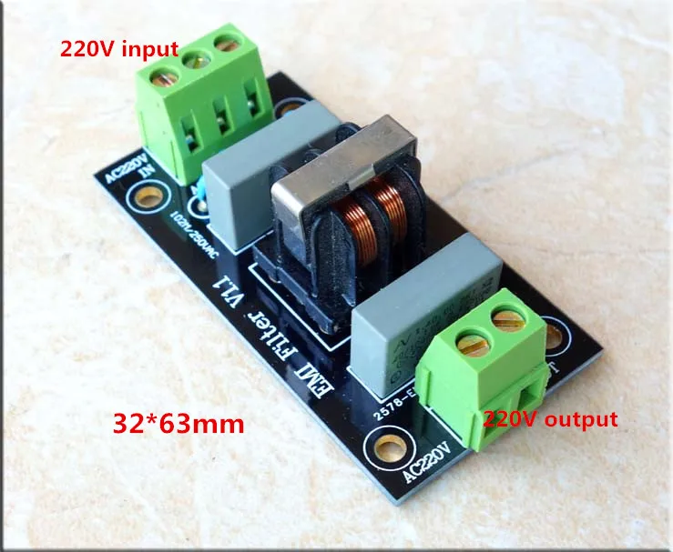 25A Modulo filtro 25A scheda filtro alimentatore EMI Scheda filtro passa-basso ad alta frequenza a due stadi per alimentatore 6A