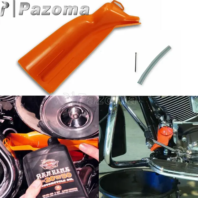 Plastic Orange Oil Catcher Drain Oil Funnel for Harley Road King