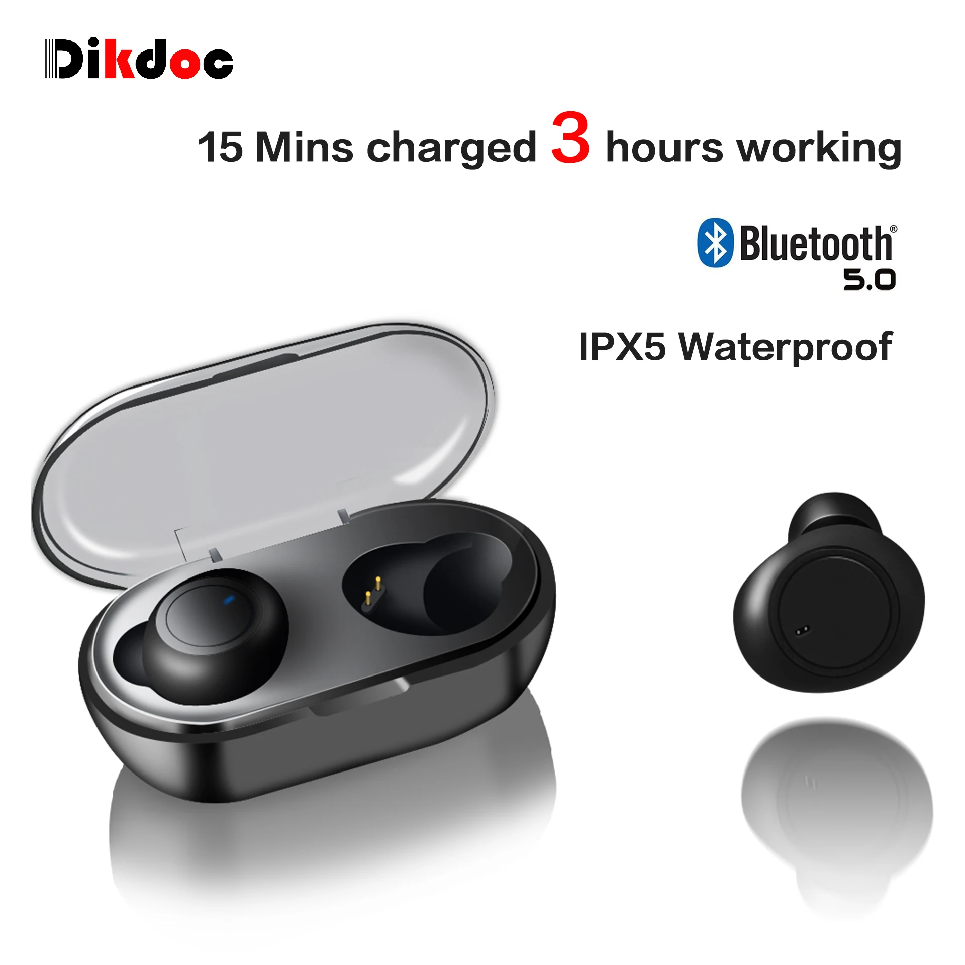 Беспроводные наушники Dikdoc Bluetooth TWS водонепроницаемые вкладыши подавление шума BT 5