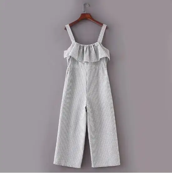 green and white striped overalls