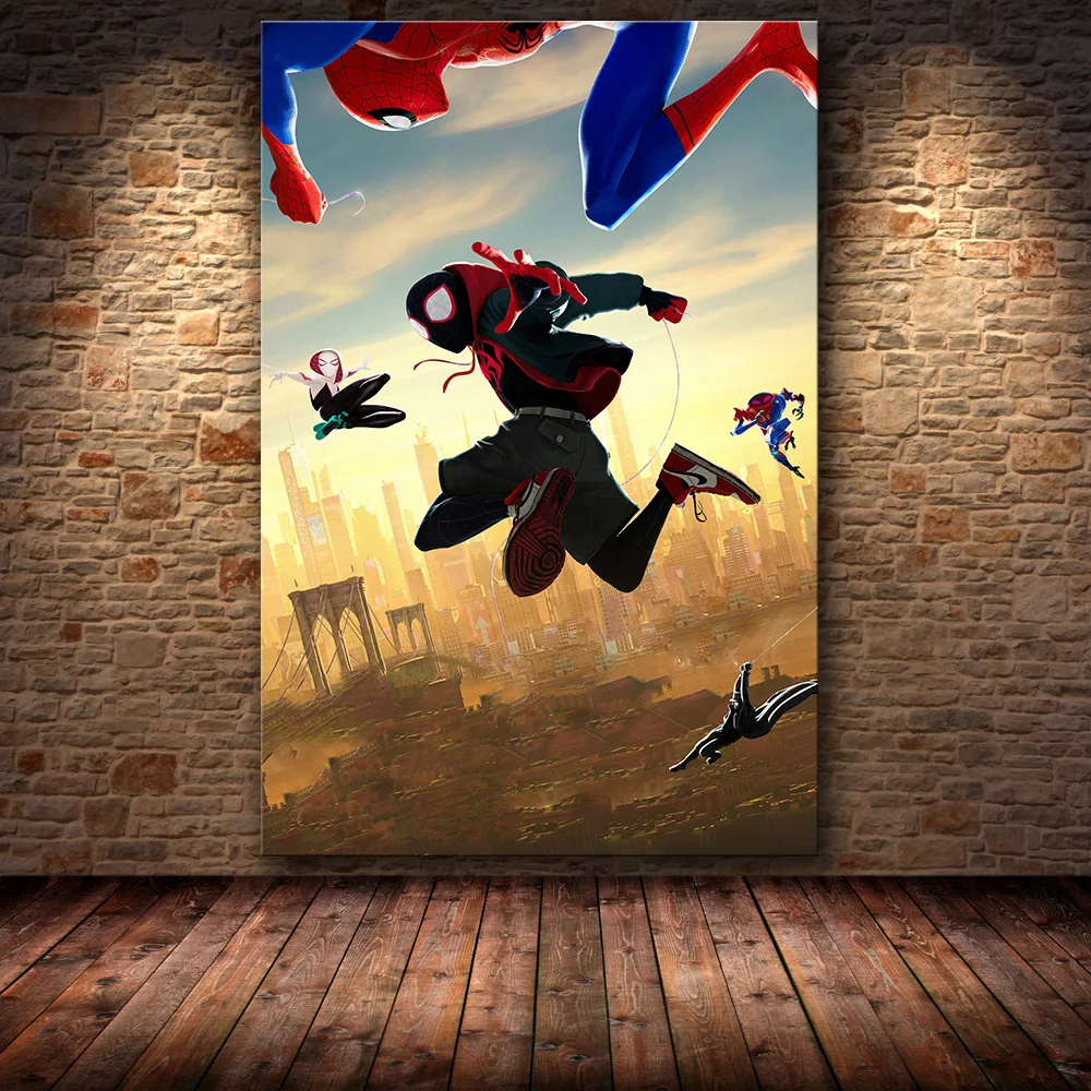 

The Spider-Man: Into the Spider-Verse 2019 Hot New Superhero Movie Art Painting Silk Canvas Poster Wall Home Decor wall art