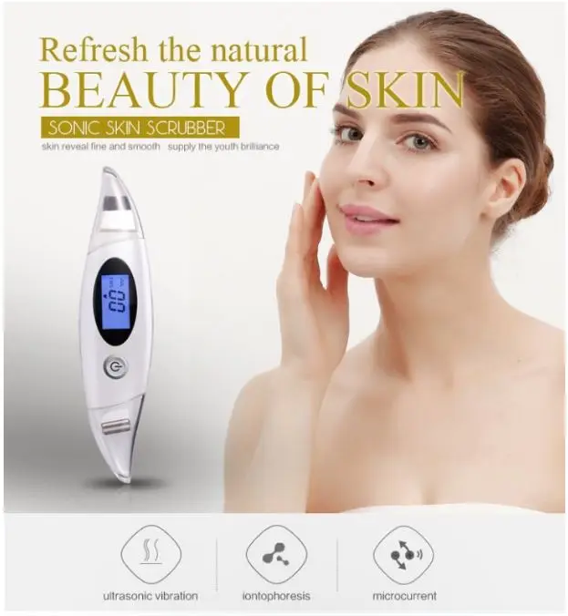 

2017 the best portable ultrasonic face acne skin scrubber ultrasonic washer