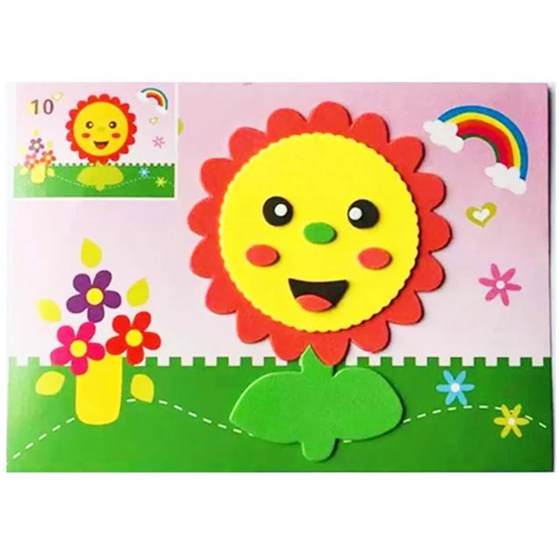 3D Eva foam puzzle Stickers paper self adhesive handicraft Handmade DIY Toys For Children Creative intelligence education | Игрушки и