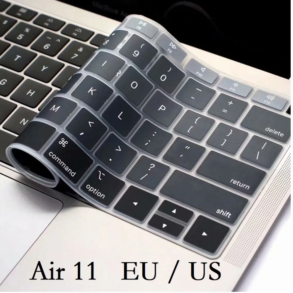 По стандартам ЕС/США силиконовый чехол для ноутбука Macbook Air 11 крышка клавиатуры A1465 английские буквы Водонепроницаемый для Macbook Air 11 чехол для клавиатуры