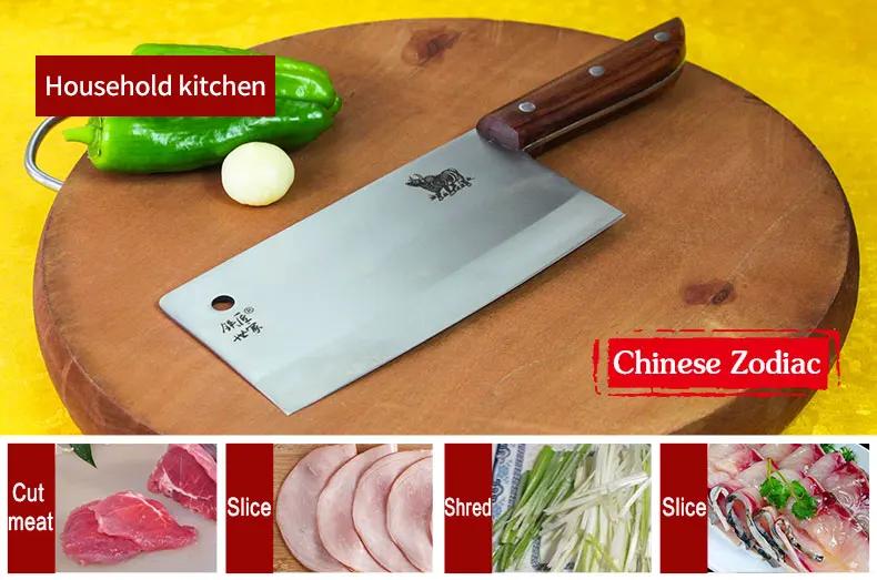 Китайский поварской нож из нержавеющей стали ручной работы, кованые кухонные ножи, нож для нарезки овощей, мяса, фруктов, кухоновые ножи