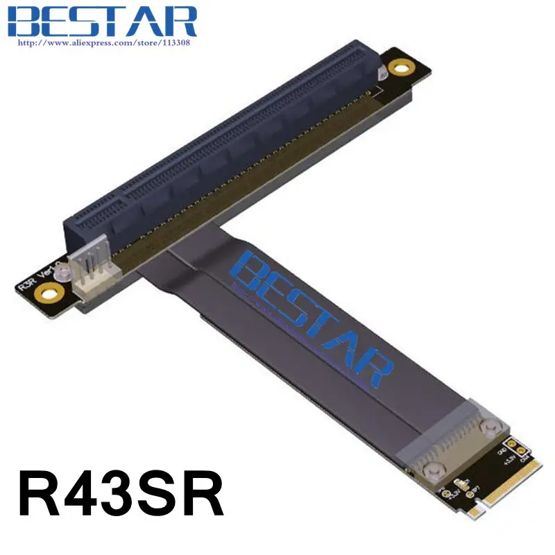 Кабель Райзера M.2 NGFF NVMe KeyM 2230 2242 2260 2280 к PCI e 16x 1FT 2FT Express x16 Extender PCIe M key Gen3.0 32G/bps|16x riser
