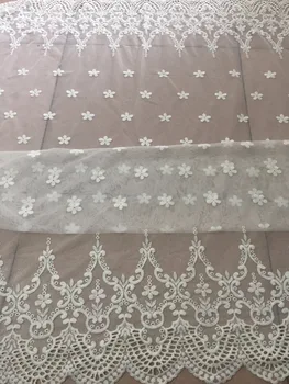 

Evintage Veils Cream tulle lace fabric with Embroidered Flower for Veil Mantilla OR Curtain,High-quality French Lace 5 Yards