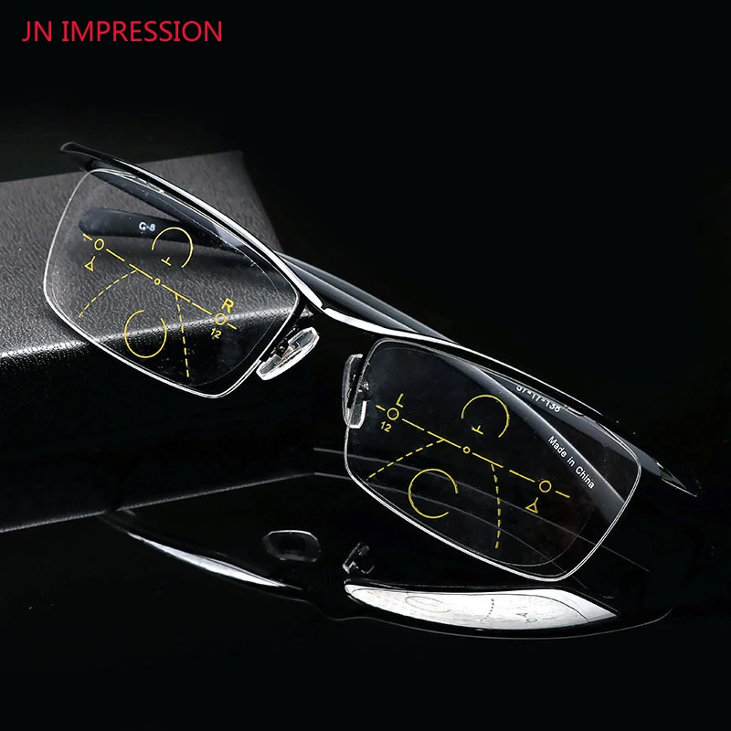 

High quality Multifocal glasses Progressive Reading Glasses Men Women Presbyopia Eyewear with diopters glasses with box 1.0-4