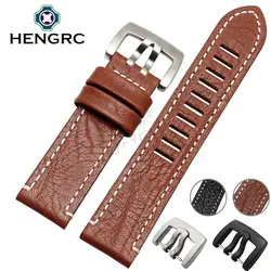 HENGRC Лидер продаж пояса из натуральной кожи ремешок Группа 23 мм для мужчин новый чёрный; коричневый для часов ремень металлической игл