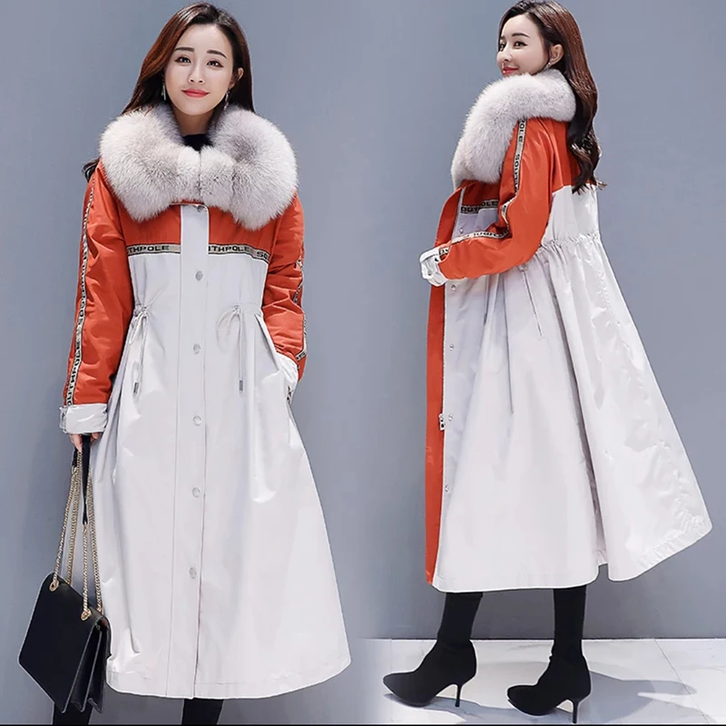 Зимнее пальто, женская куртка, Корейская длинная куртка с хлопковой подкладкой, бархатное пальто выше колена, новинка, парки, женские пальто