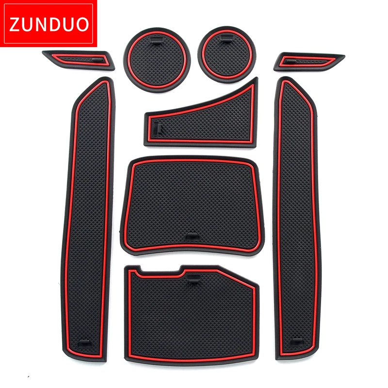 

ZUNDUO Gate slot pad For Chevrolet Camaro 2017 Interior Door Pad/Cup Non-slip mats Orange/RED/WHITE