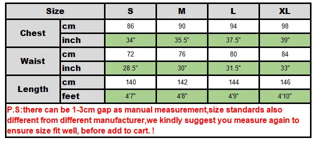 size chart catwomen