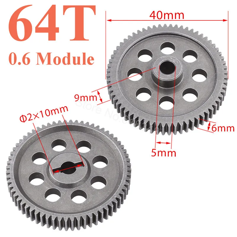 Steel Metal Spur Diff Main Gear & Motor Pinion Cogs fits for HSP 1/10 RC Car 