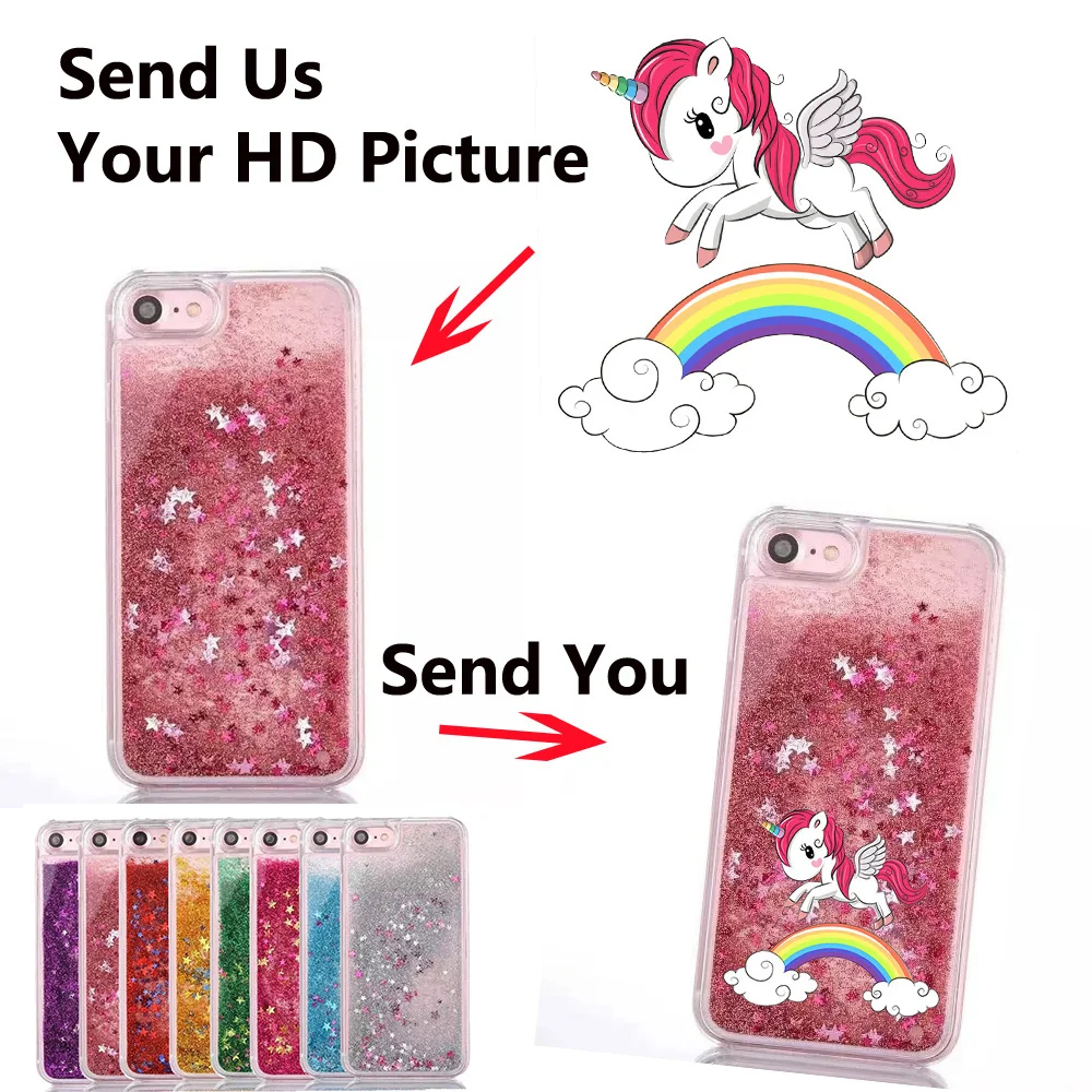 

Custom Commission DIY Water Liquid Phone Case for iPhone X XR XS MAX 5 5S SE 6 6S 7 8 Plus Sparkle Glitter Stars Hard PC Cover