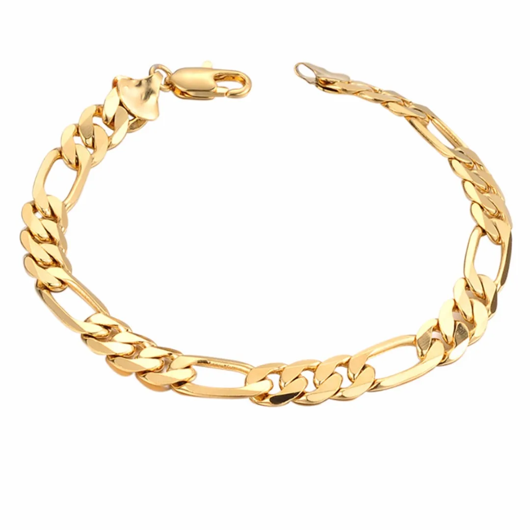 Gold curb chain bracelet womens Clearance