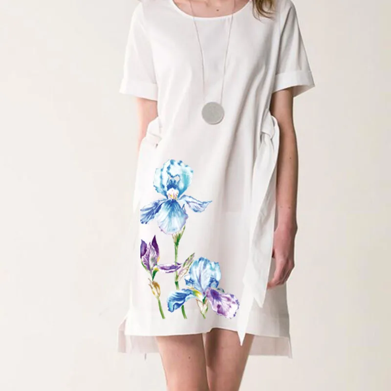 Лотос Лилия Цветок полоса гладить-на переводе для одежды ПВХ термонаклейки платье моющиеся гладильная наклейка на одежду аппликации