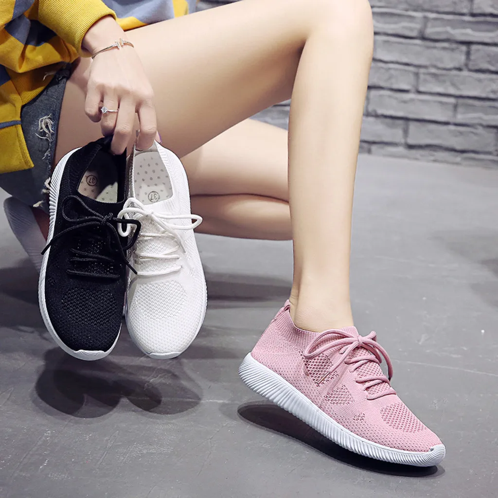 

Leisure Women's Outdoor Mesh Lace Up Sports Shoes Run Breathable Shoes Sneakers