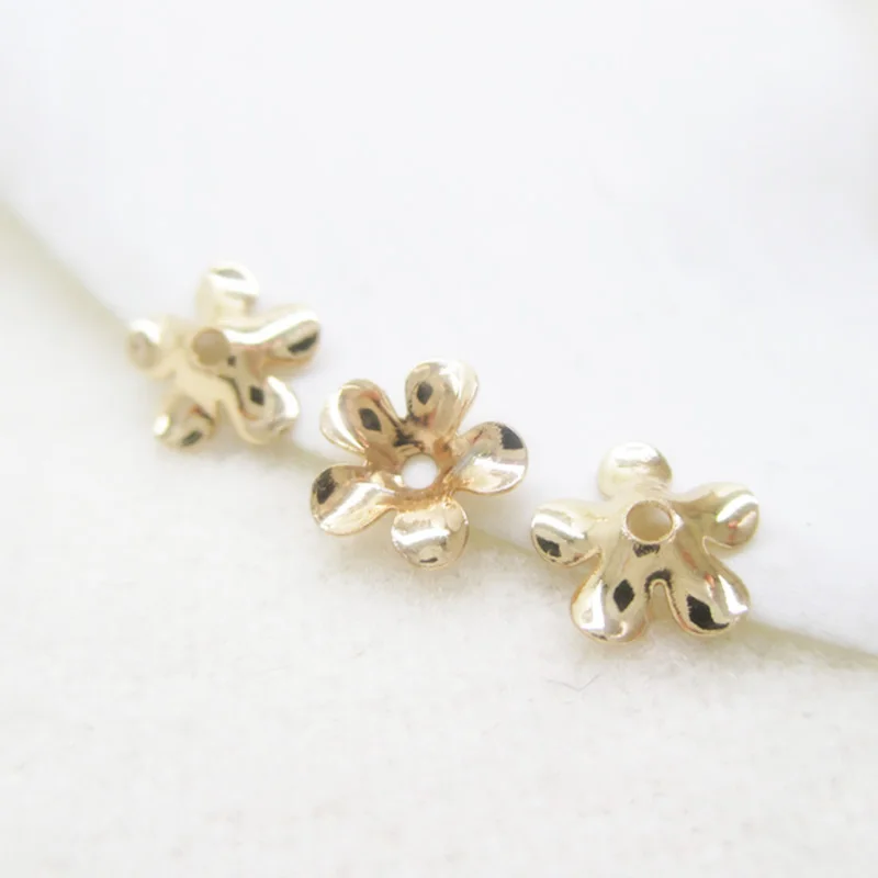 Champagne Gold color flower end bead caps for jewelry making ...