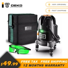 DEKO LL5 Series 5 Line 6 Points лазерный уровень самонивелирующийся горизонтальный и вертикальный регулировка на 360 градусов зеленый с 3D сумкой штатива