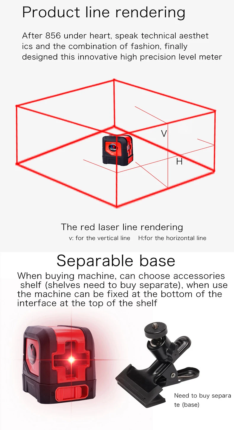 LETER Мини Стиль самонивелирующийся лазерный уровень крест линия с светильник источник