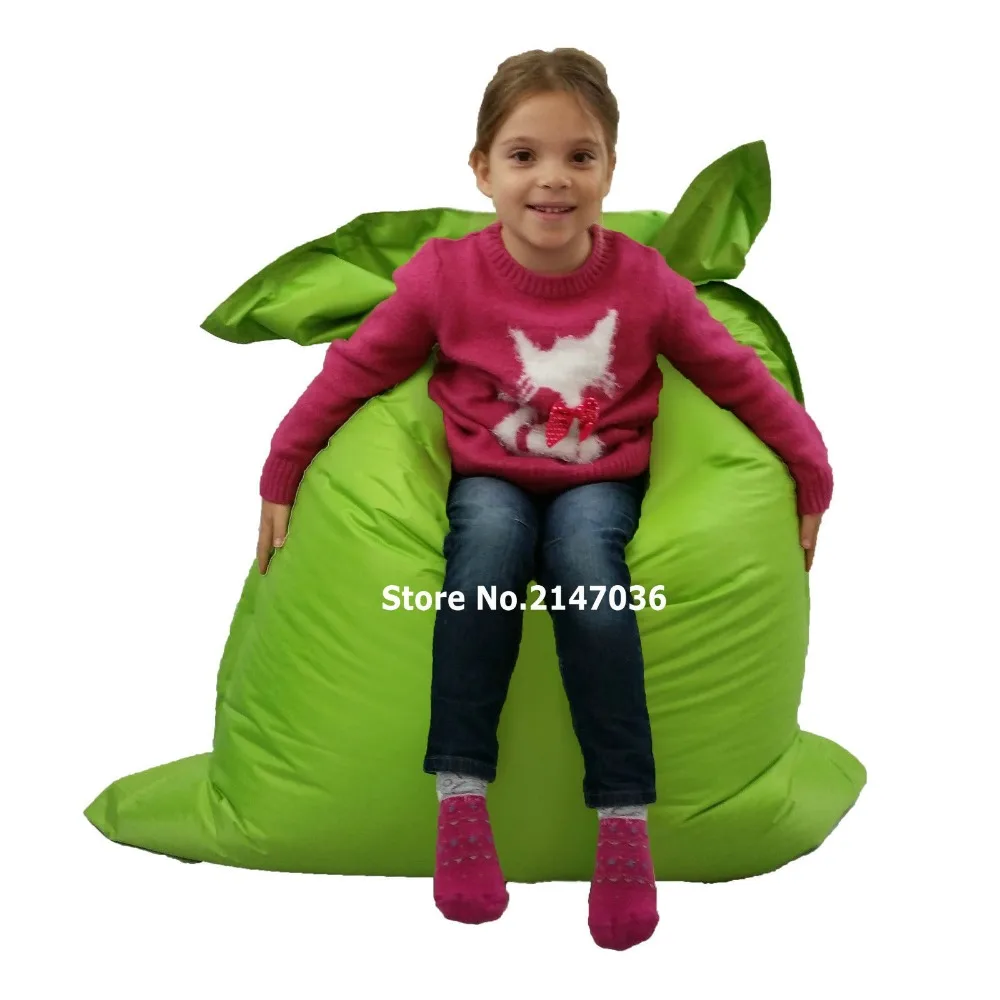 Green outdoor water and dirt resistant bean bag chairbean bag chair