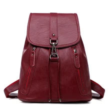 Fashion Casual Women String Backpack Quality PU Leather Backpacks Female School Shoulder Bags for Teenage Girls Travel Back Pack цена Fashion Casual Women String Backpack Quality PU Leather Backpacks Female School Shoulder Bags for Teenage Girls Travel Back Pack цены онлайн