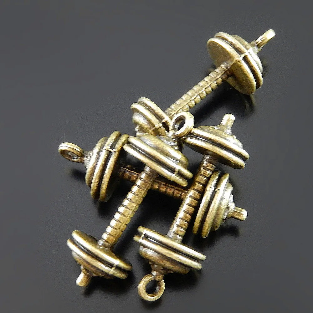 

(10Pieces) Alloy Bronze Creative Dumbbells Necklace Pendant New Man Punk Bracelet Charms Handmade Crafts Jewelry Findings 51833